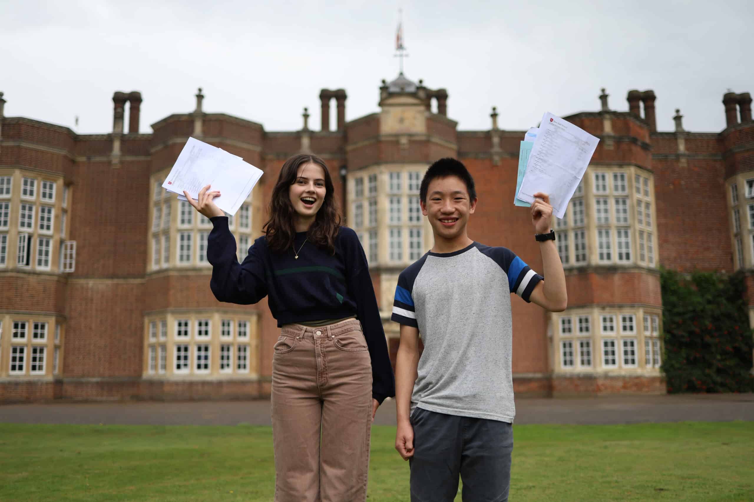 Year 11 students celebrate GCSE Results - New Hall School