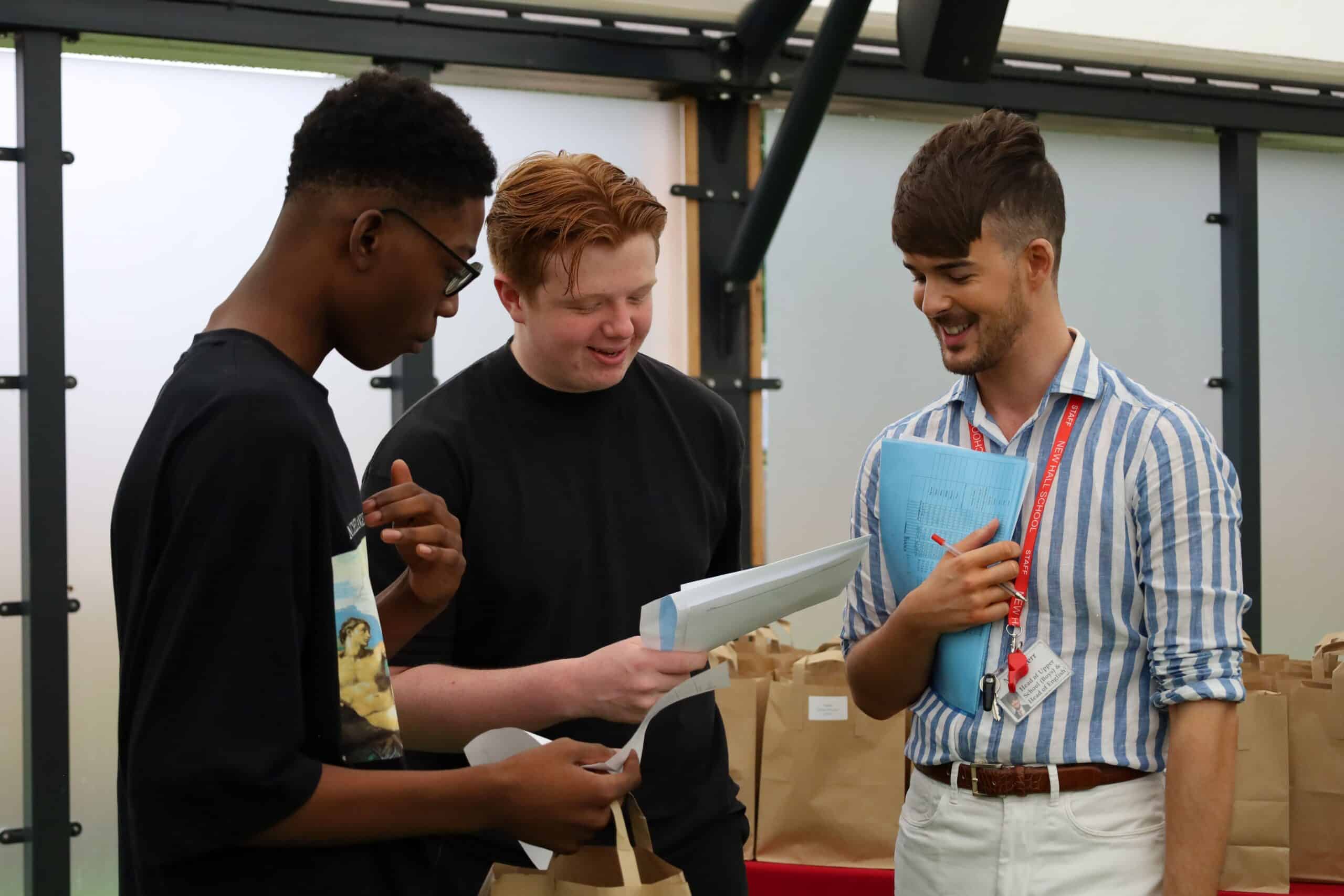 Year 11 students celebrate GCSE Results - New Hall School